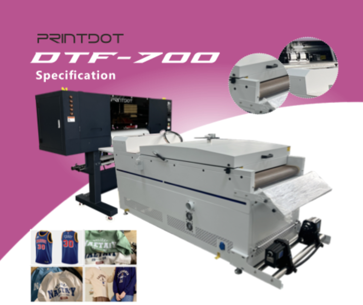 DTF700-2H printer ; Powder Cyclic & Inner Air Clean& Belt conveyor
